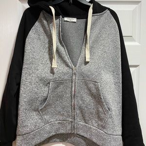 New- Grey and Black zip up hooded jacket